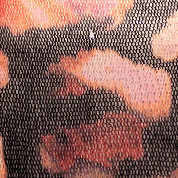 Lisa Bayne Sz M Animal Print Semi Sheer Crinkle Mesh Asymmetric Lagenlook Dress - Picture 10 of 12